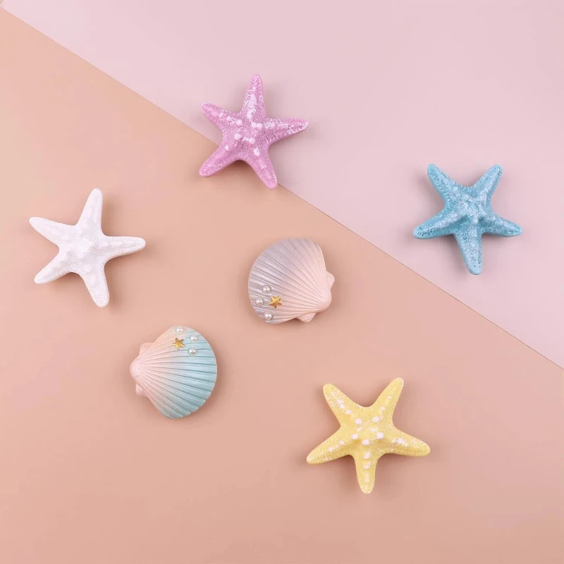 Dijes de concha de estrella de mar para bolso de playa, decoración impermeable para bolsa de playa, 6 piezas, accesorios para bolsa Bogg