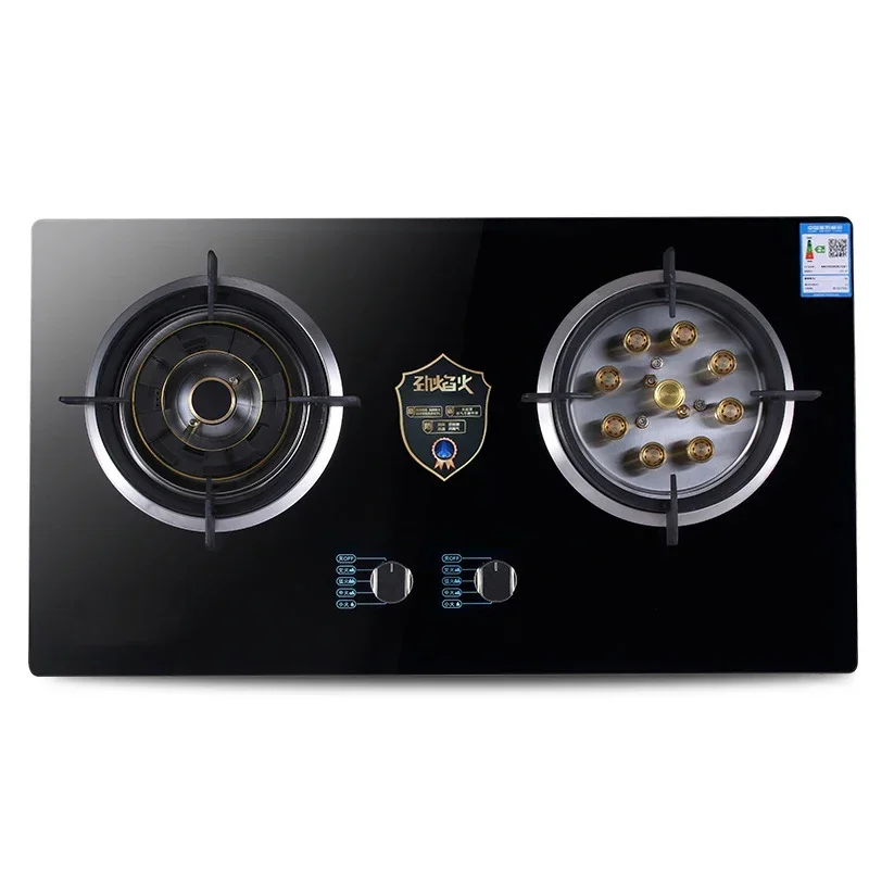 

Gas Stove/Liquefied Petroleum Natural Gas Stove/4.5KW Double-Eye Fierce Fire Burner/Electronic Pulser/Toughened Glass Panel