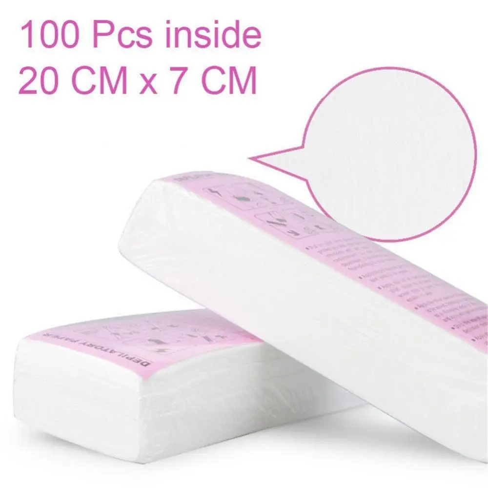 100Pcs Lady Disposable Non-woven Wax Depilatory Paper Arm Leg Hair Removal Strip