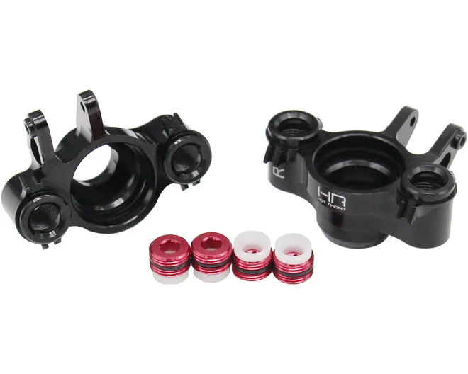 Hot Racing HRAERVT2101 Black Alum Front Axle Carriers/Steering Blocks (2pcs) for 1/10 Traxxas E-Revo 2.0
