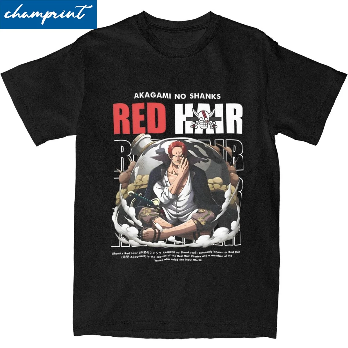 One Piece Film Red Anime T Shirt for Men Women 100% Cotton Casual T-Shirts Crewneck Tee Shirt Short Sleeve Clothing Gift Idea