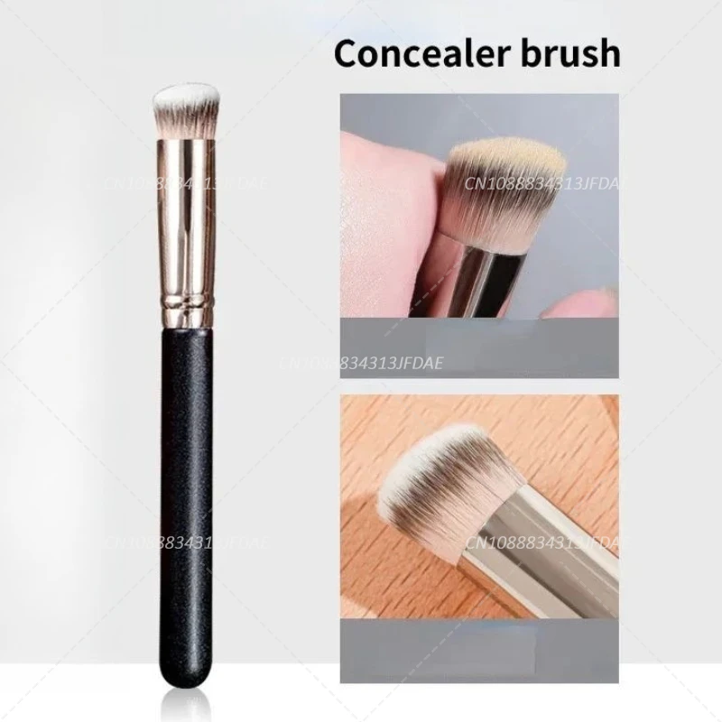 Brochas de maquillaje, base correctora en ángulo, cubierta sin costuras, círculo oscuro sintético, crema líquida, cosméticos, brocha de contorno, herramienta de belleza