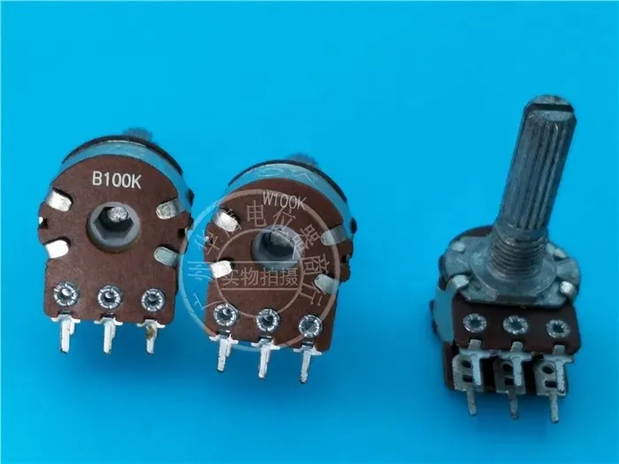 MG 148 left-right balance double potentiometer, with a midpoint B100k W100K handle 25mm long flower