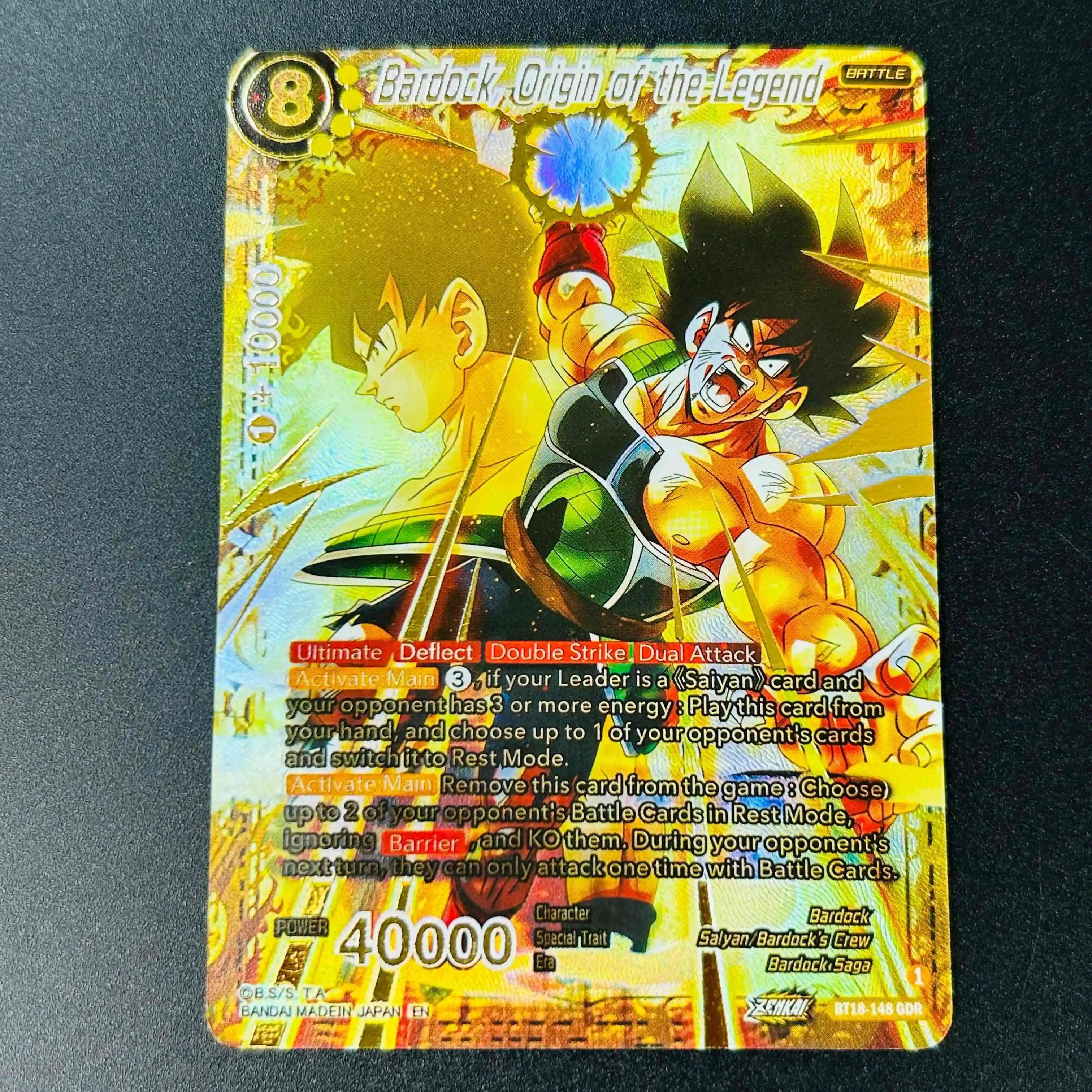 

Dragon Ball Super Bardock Origin of the Legend GDR Full Art Holo DIY Textured Mint Premium Anime Collectible Card