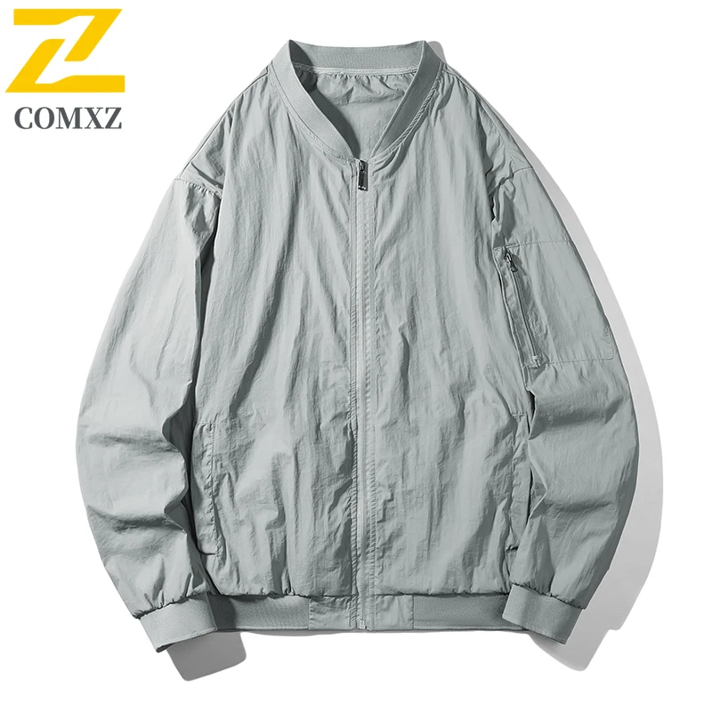 Lightweight Baseball Jacket Men's Summer Korean Trendy Ice Silk Breathable UV UPF50+ Sunscreen Coat New Fishing Skin Windbreaker