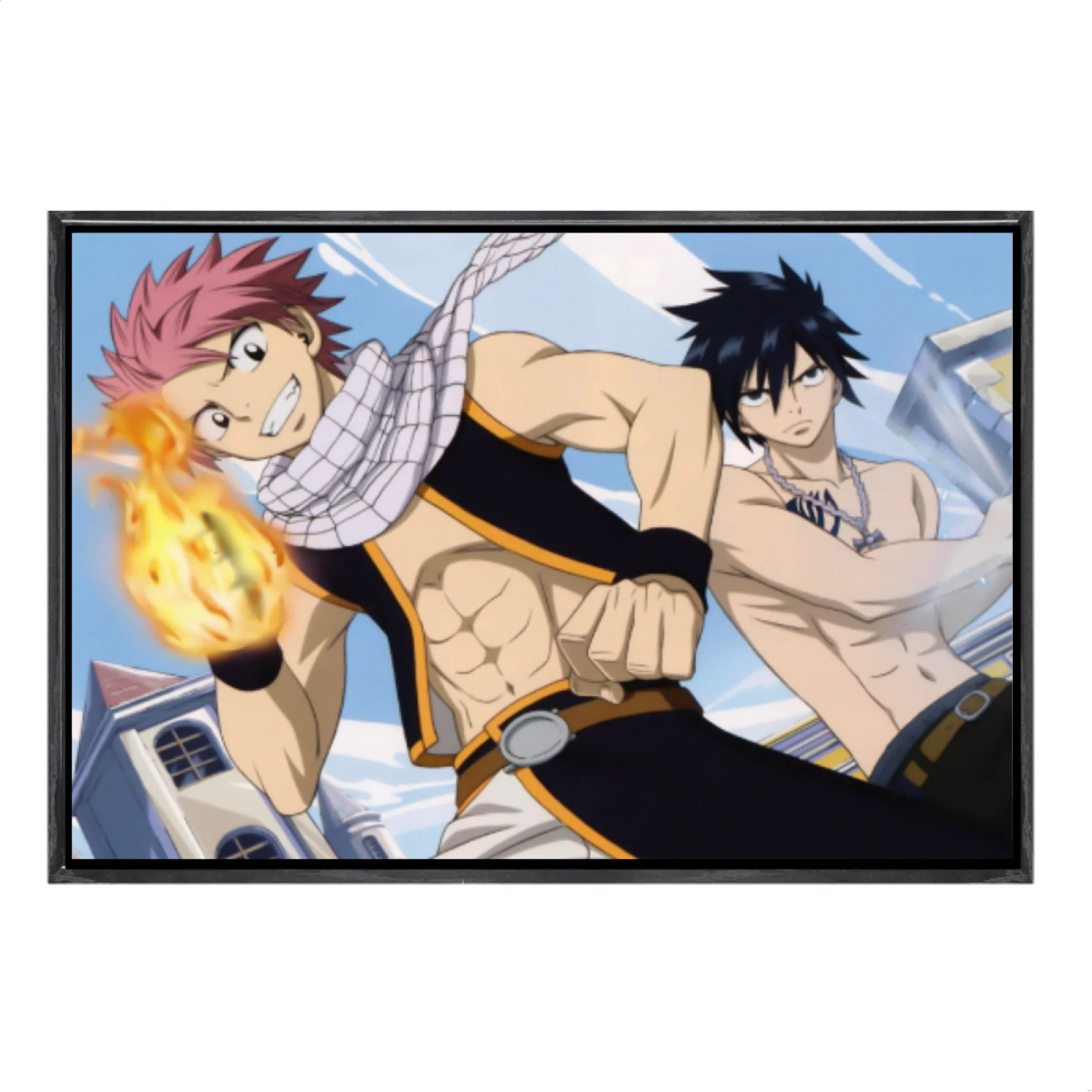 

Japanese Manga Multi-Size Canvas Poster Double Framed Wall Art,Fairy Tail Home Decor for Living Room Bedroom