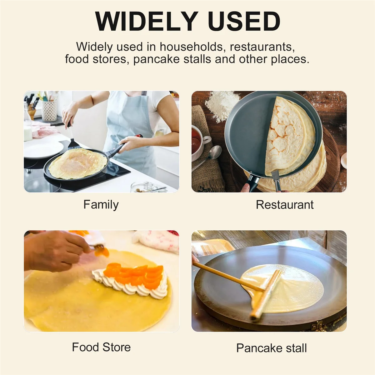 A36R 4Pcs T Shape Crepe Maker Pancake Batter Wooden Spreader Stick, Wooden Crepe Tools,Crepe Spreaders for Making Crepes