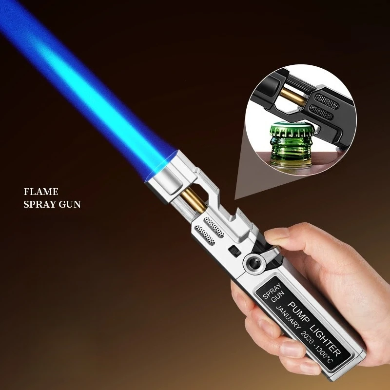 

Metal high-temperature high firepower ignition gun windproof spray flame bottle opener lock fire barbecue outdoor lighter