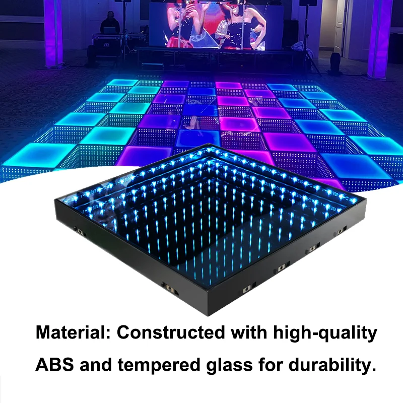 3D Infinity Mirror LED Dance Floor  Operated Stage Lights for Nightclub Parties