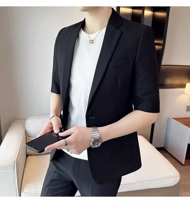 4-G36   Summer Thin Sleeve Suit Jacket Men\'s Korean Style Slim-fit Casual Suit suit