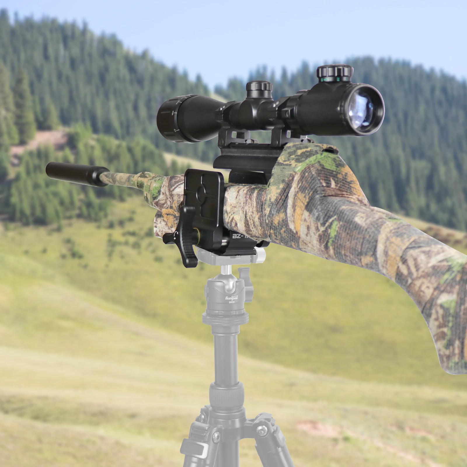 Neue Gewehr Klemme Montieren Schießen Rest Stativ Aluminium Teleskop Schießen Stick Montieren Kopf mit Arca Swiss für Schießen Praxis – Detail 6