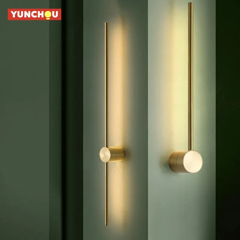 

Линейный светодиодный настенный светильник 2026, 100-120 см, современный минималистичный, золотисто-белый, для спальни, прикроватной зоны, гостиной, коридора, декоративный