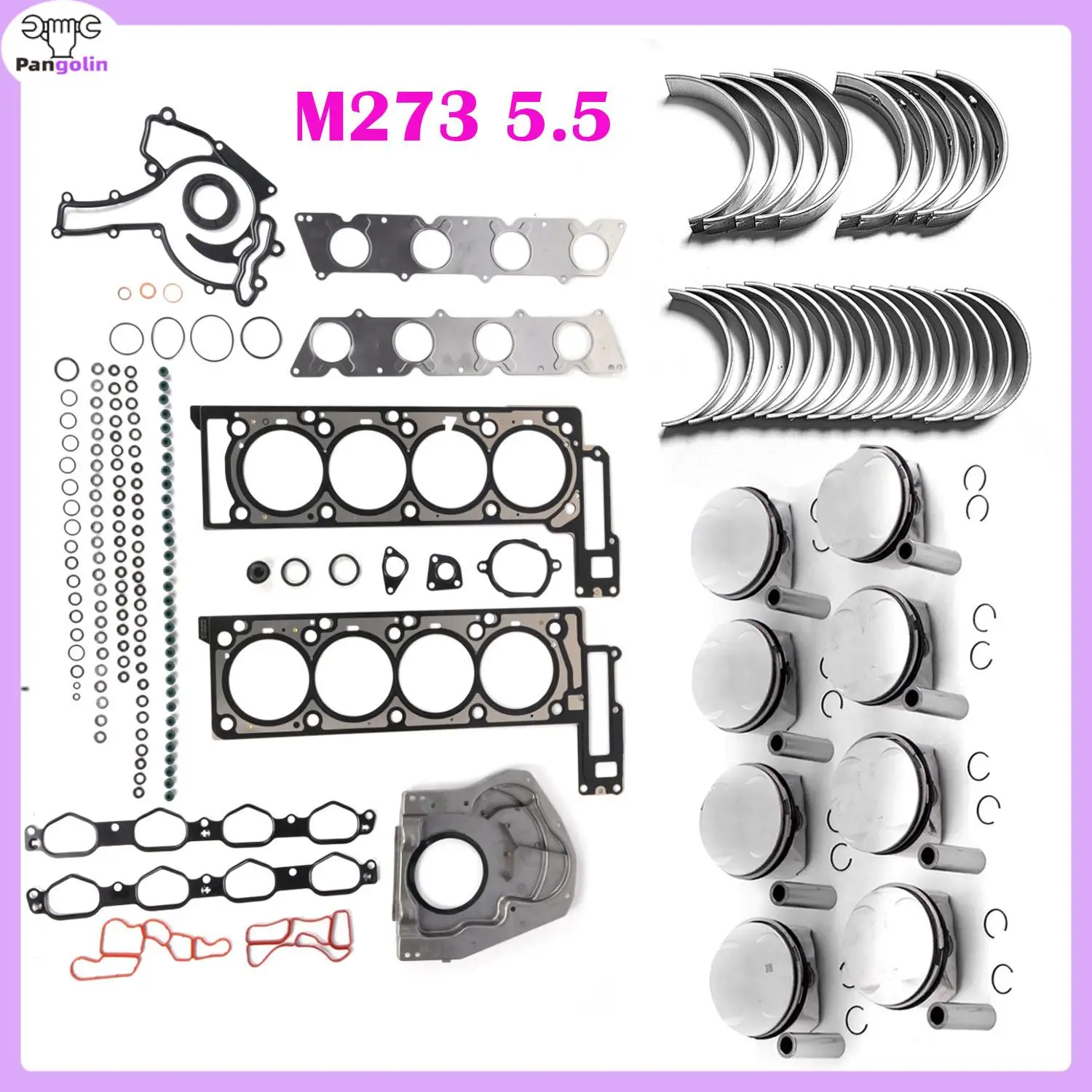 

1set Pistons Rings & Gasket Seals & Con Rod & Crankshaft Main Bearing For Mercedes-Benz GL550 E500 S550 W212 W221 M273 5.5 V8