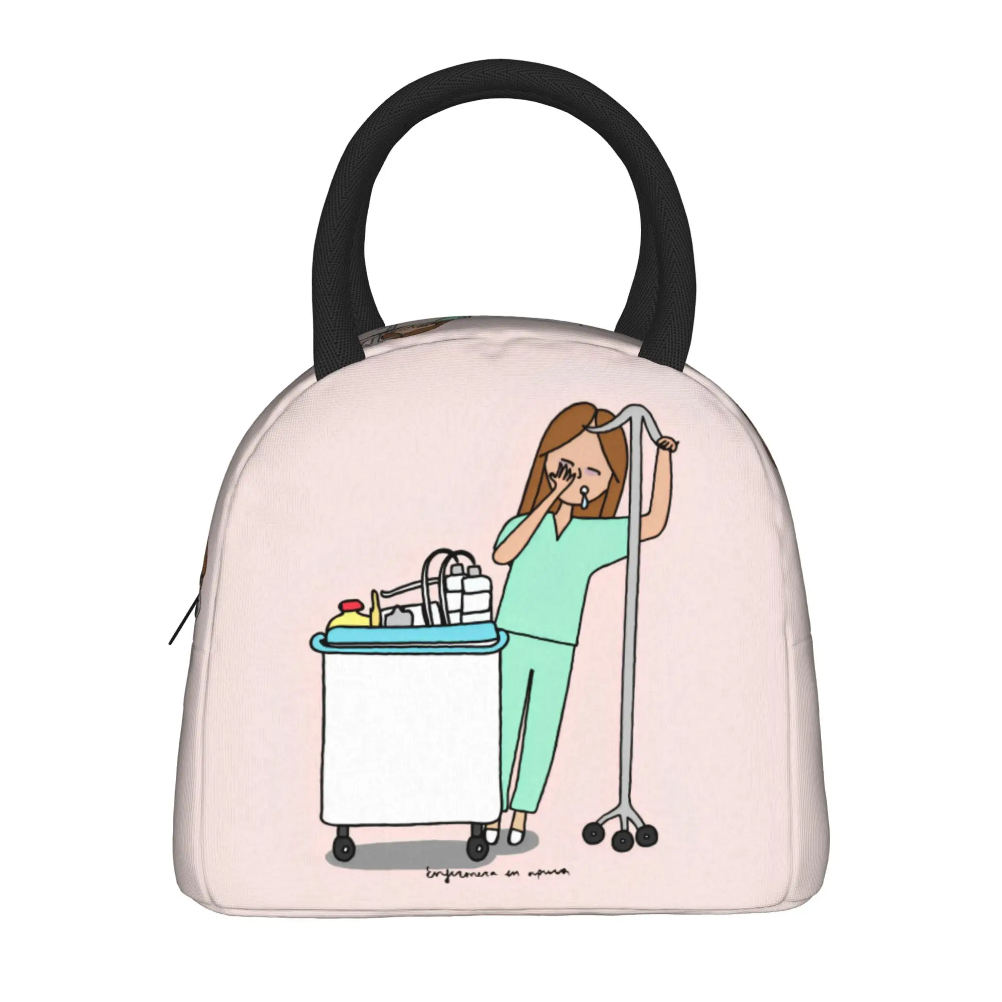 Sleep Nurse Enfermera En Apuros Medical Lunch Bag Travel Lunch Box For Child Leisure Custom Tote Food Bags Portable Cooler Bag