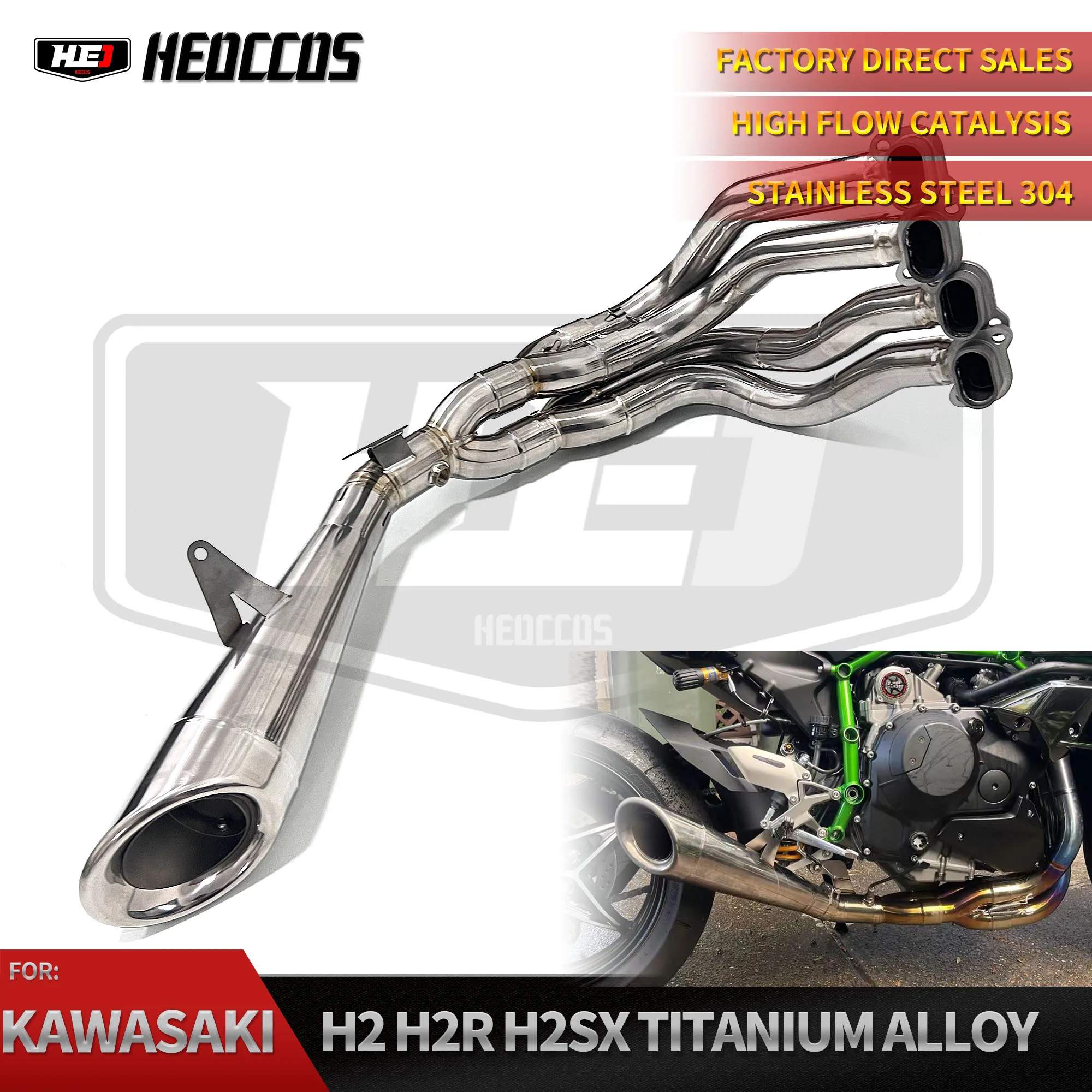 

HEO Motor Sport Exhaust Set for 2015~19 Kawasaki H2 Motorcycle Exhaust Titanium Alloy Exhaust Muffler Pipe