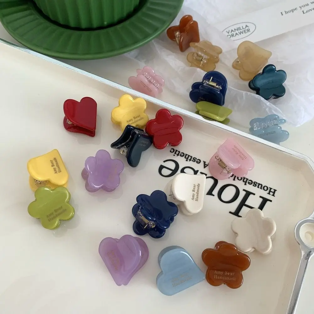 Acetic Acid Hairpin Flower Hair Clip Love Small Grab Clip Heart Hair Clip Barrette Bangs Clip Acetate Mini Hair Claw Streetwear