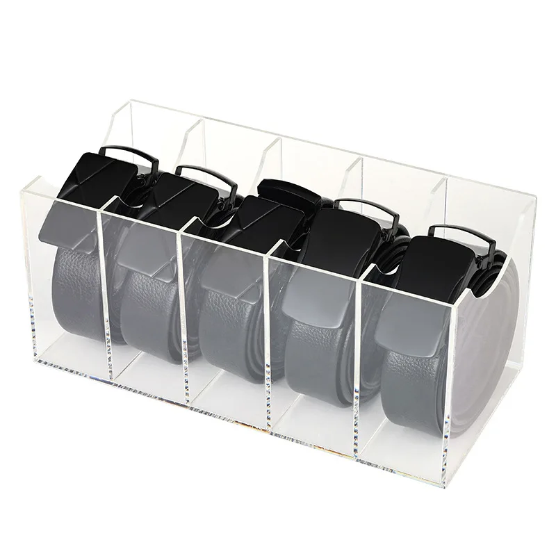 

5/8 Grids Assemble Acrylic Display Case, Clear Acrylic Belt Storage Box For Belt, Bow Tie, Jewelry Categorized Storage Shelf