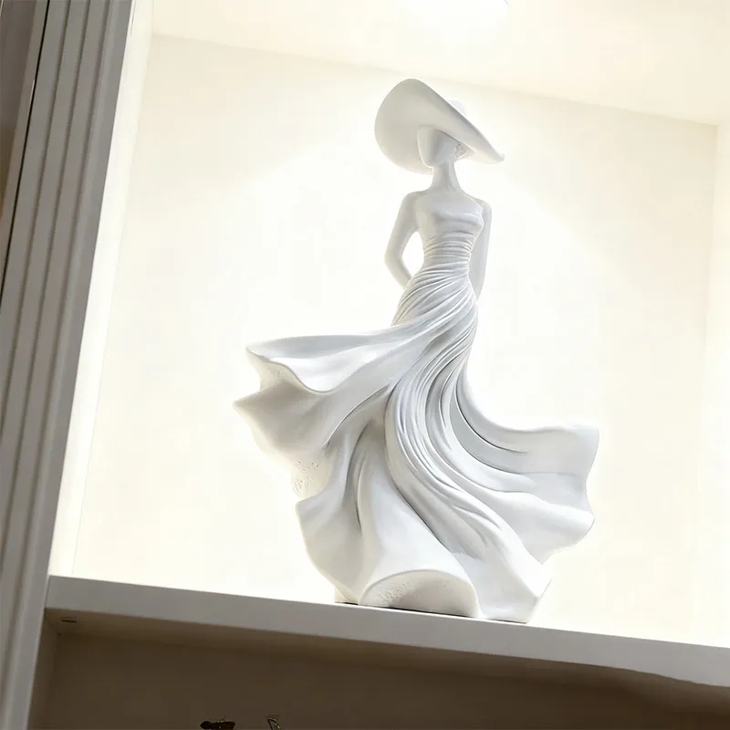 Goddess Art Sculpture Creamy Creative Unique Figures Decorative Items For Home TV Cabinet Entrance Decor Gift Living Room Gift