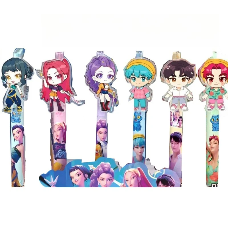 6/36 قطعة KPop شيطان الصيادين القلم الأسود طالب تأخذ امتحان رسم لعبة أنيمي الكرتون الشكل القرطاسية دراسة لوازم الاطفال هدية #3