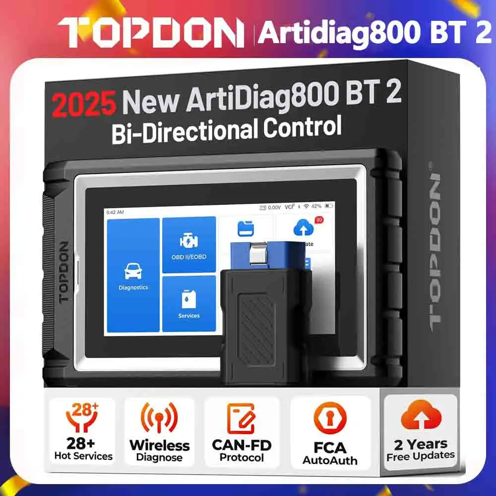 

TOPDON Artidiag800 BT 2, автомобильный диагностический инструмент, полная система OBD2, сканер, пожизненное бесплатное обновление, инструмент сканирования, инструмент для ремонта VCI