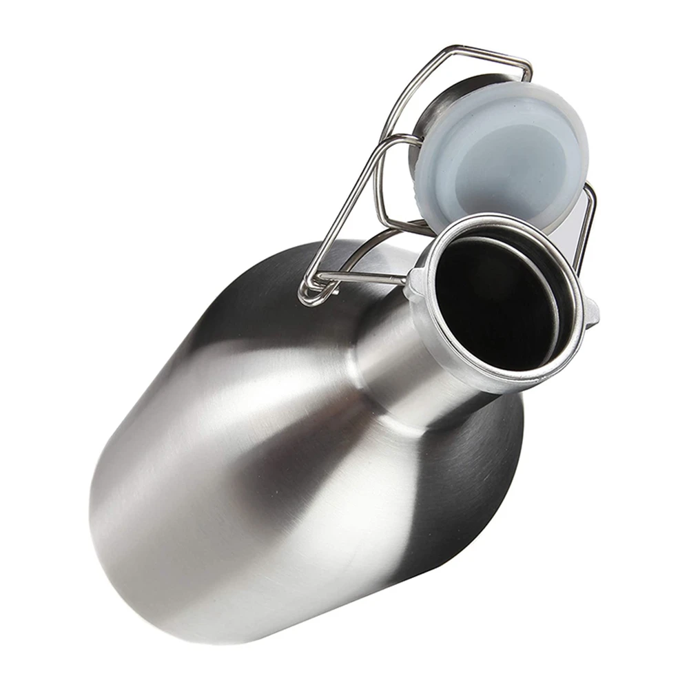 B69C Stainless Steel Leak Proof Flip Top Growler,Stainless Steel Beer Growler, Keeps Homebrew Fresh With Airtight Seal