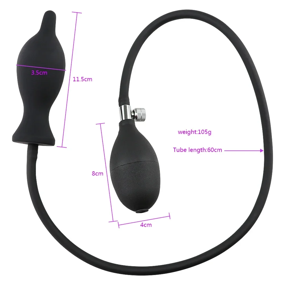Tapón Anal inflable de expansión, tapón Anal con bomba, dilatador, masajeador, productos para adultos, Juguetes sexuales de silicona para mujeres y hombres