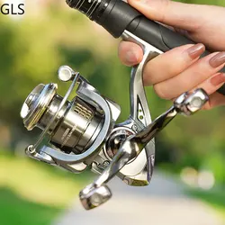 GLS Quality Freshwater Bass 5.2:1 Anti-corrosion Fishing Reel Metal Double Rocker Spinning Fishing Wheel Tools Full Metal Scroll