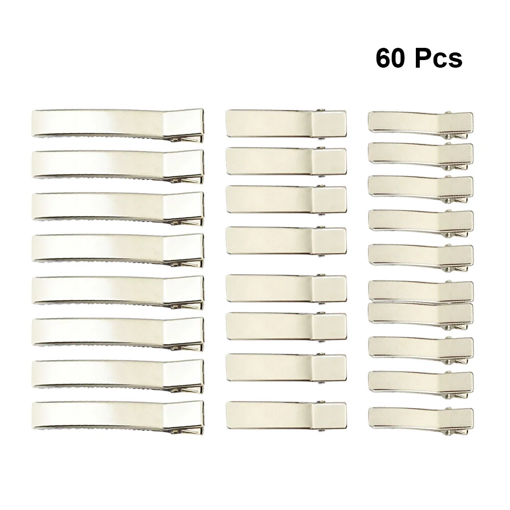 

60Pcs Simple Alloy Hair Clips Firm Grip Accessories for Salon and Home Use