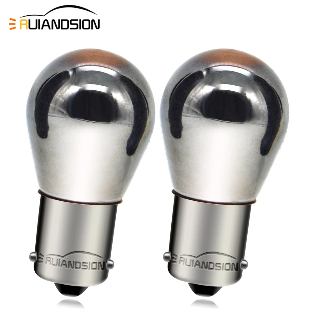 Ruiandsion 1156 Led Bulb Car Light Bulb Car Taillights Car Turn Signals 12v Non-Polarity Amber Yellow 300lm 2Pcs