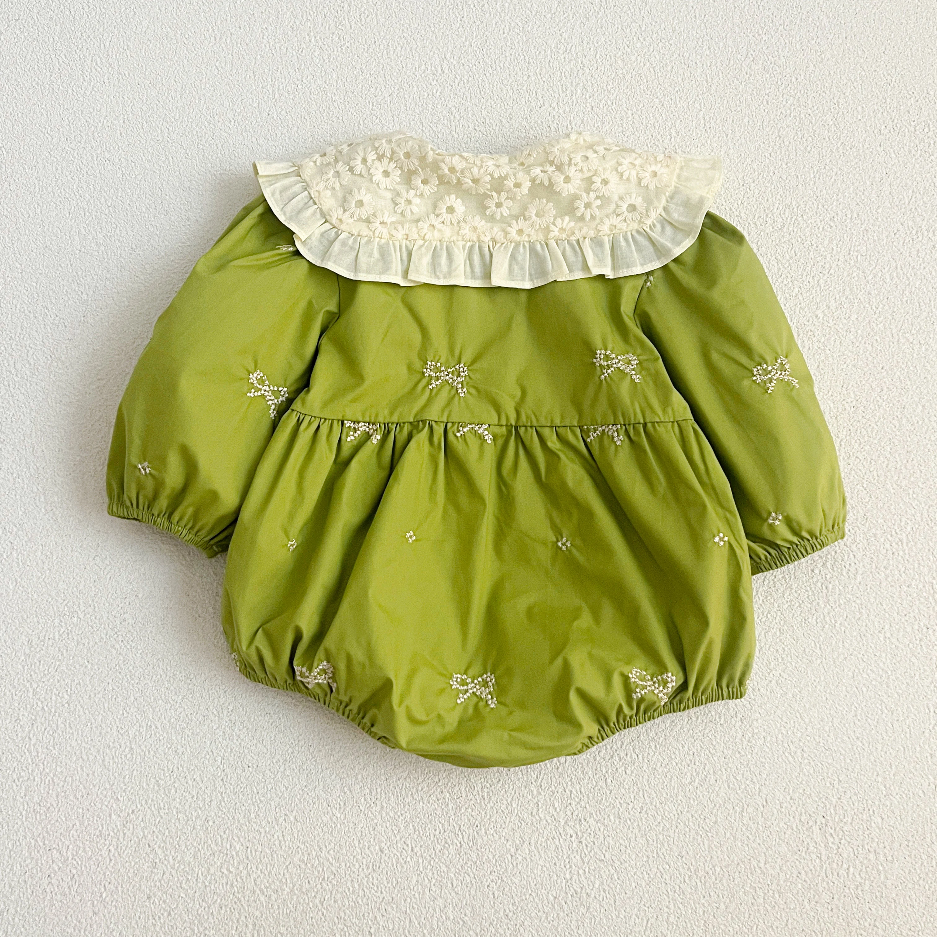 Schwestern Kleidung Säuglings Baby Mädchen Spitze Kragen Kleid Strampler Kinder Baby Mädchen Gestickte Bogen Prinzessin Kleid Familie Kleidung Strampler – Detail 27