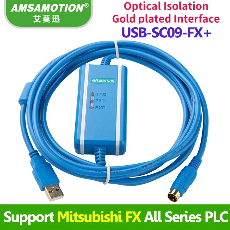 ISO USB-SC09-FX Isolation Programming Cable Suitable For Mitsubishi FX All Series FX2n FX3U FX1N PLC Isolated Adapter