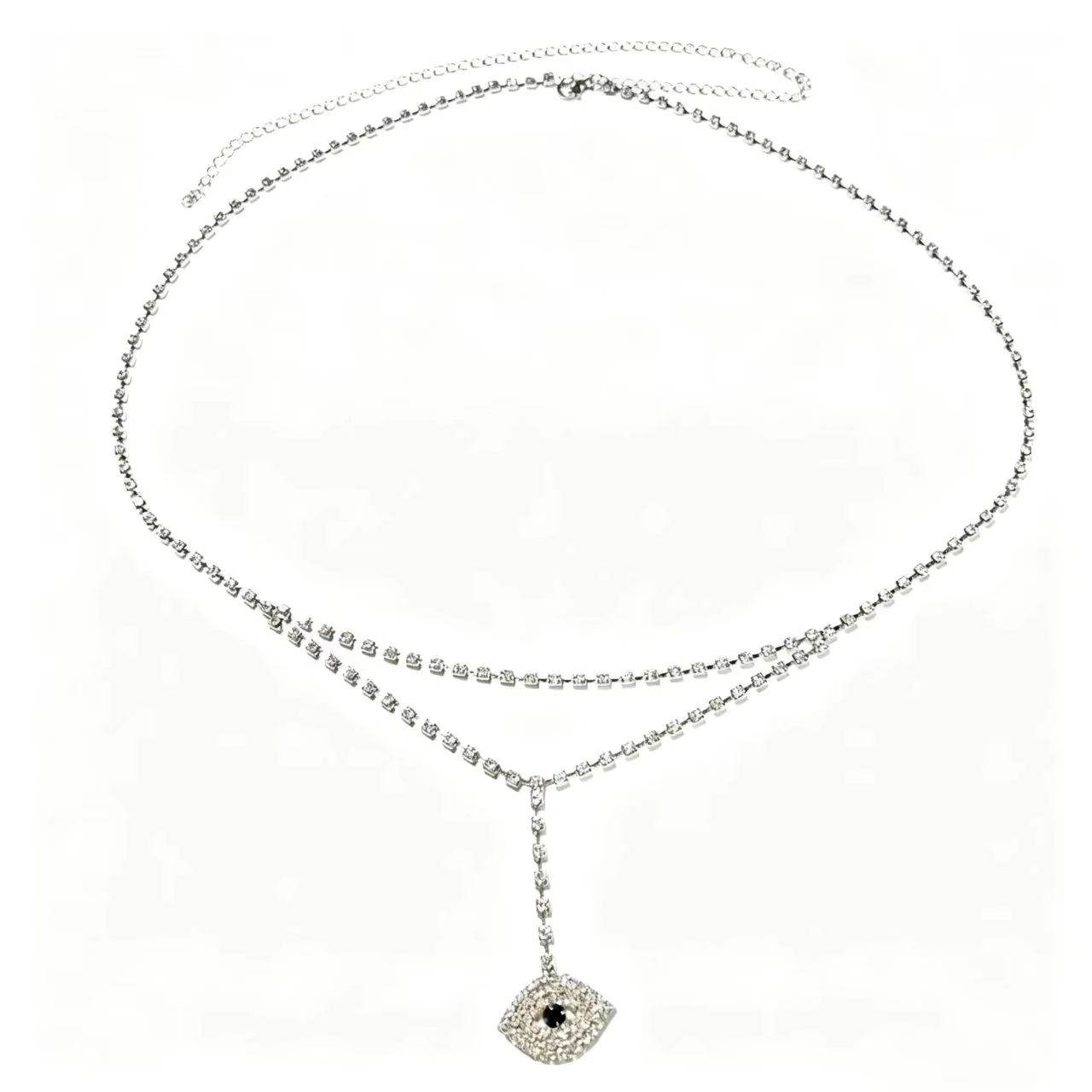 European and American Fashion Diamond Devil's Eye Waist Chain Women's Sexy Temperament Multi layer Pendant Waist Accessories