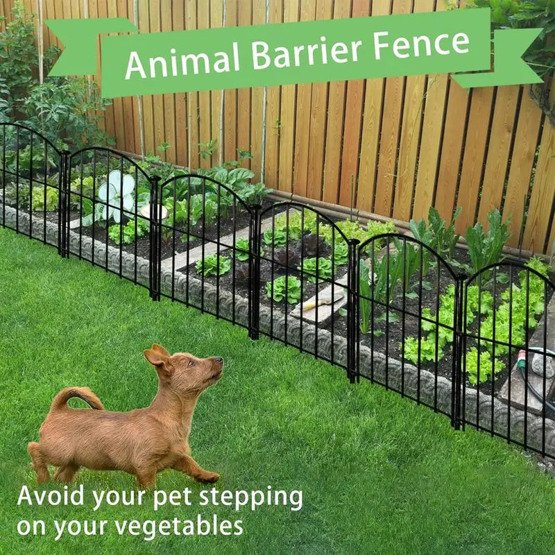 Garden Fencing Rustproof Metal Wire Fencing Border 10 Pcs No Dig Fencing 21in X 10ft Animal Barrier Border For Dog Rabbit Pet