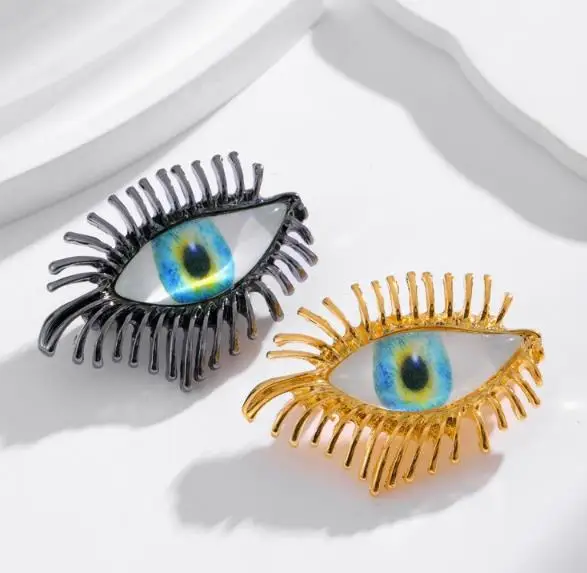 Brooches For Women Rhinestone Enamel 4-color Eyes Office Causal Brooch Pins Gifts Waterdrop Crystal Eyes