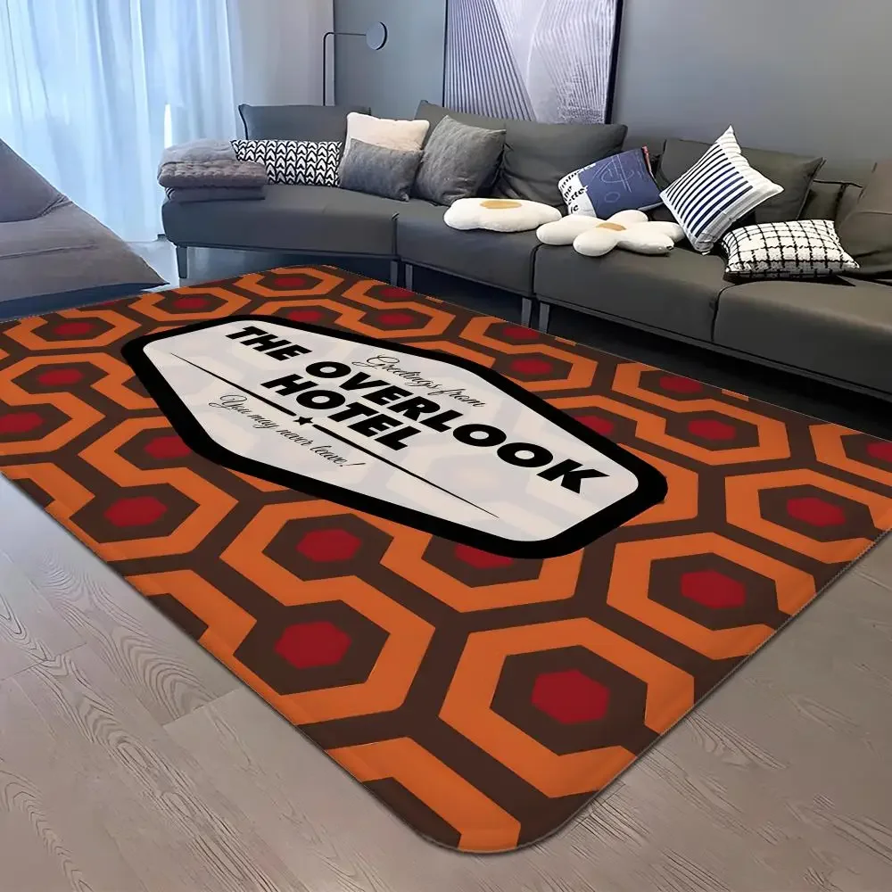 Orange Shiny Ring Hexagon Overlook Hotel Floor Bath Mat Nordic Style Home Doormat Bathroom-Toilet Mats Bedroom Welcome Doormat