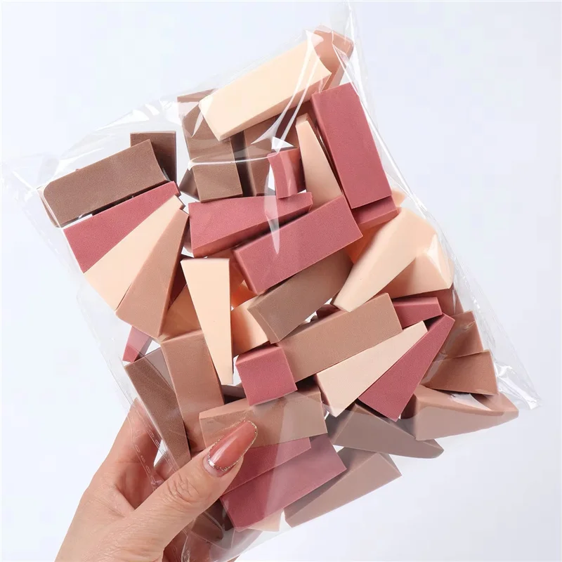8/10/50PCS/Set Mixed Color Facial Curve Makeup Sponge Latex-Free Small Wedge-Shaped Smooth Application Beauty Sponge Applicator