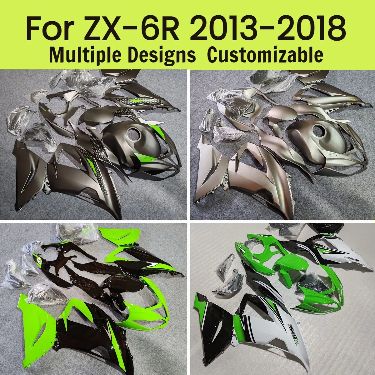 

Fairings for Kawasaki ZX 6R 2013-2018 Custom Aftermarket Motorcycle Injection Fairing Kit ZX6R 13-18