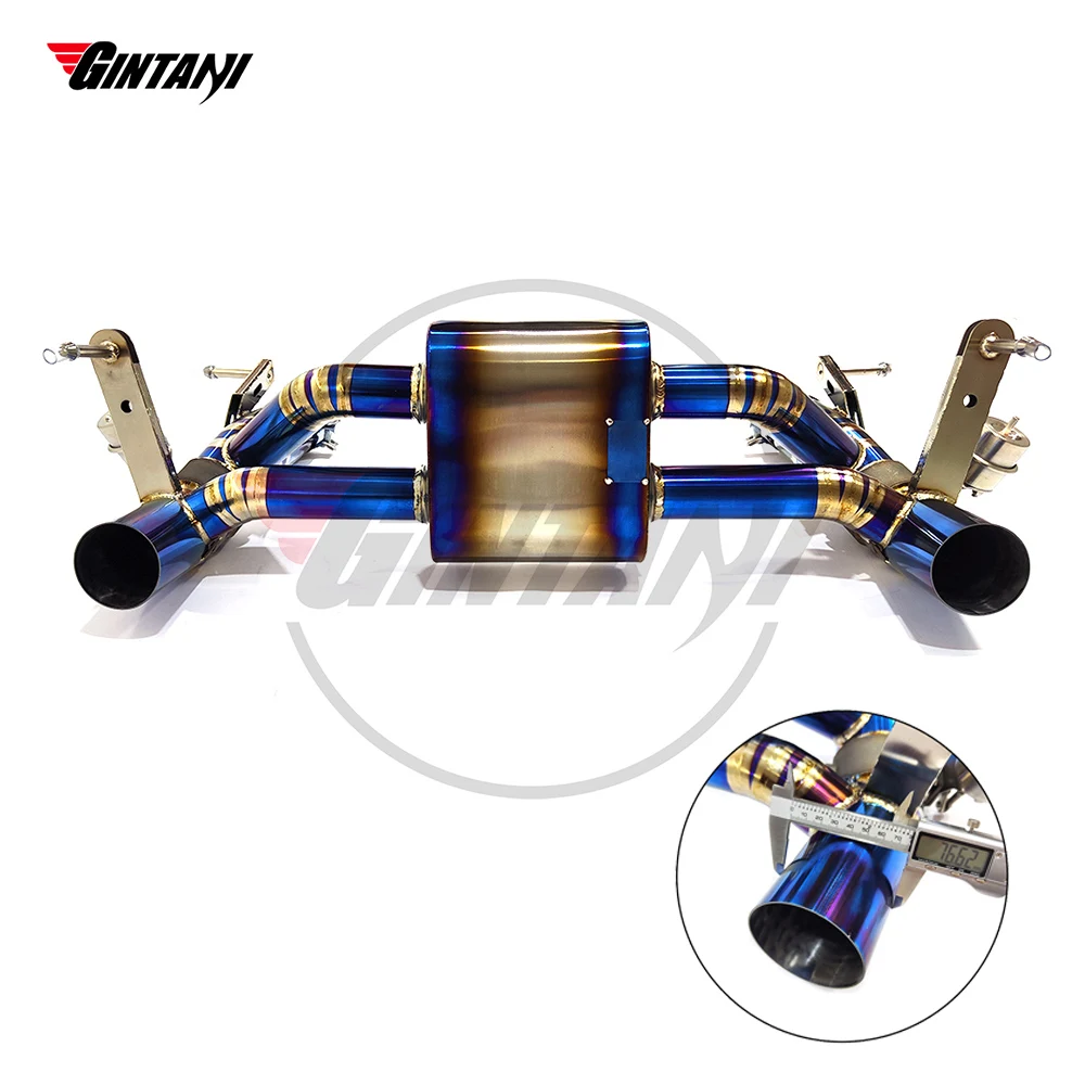 Gintani Exhaust Axle-back Pipe with Valve Muffler Titanium Alloy Sport Valved Exhaust System for Ferrari 488 3.9T 2015-2019