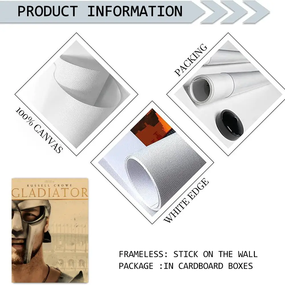 الفيلم الكلاسيكي G_GladiatorS HD الكتان قماش المشارك جدار الفن يطبع لغرفة المعيشة غرفة نوم مكتب هدية تزيين المنزل #6