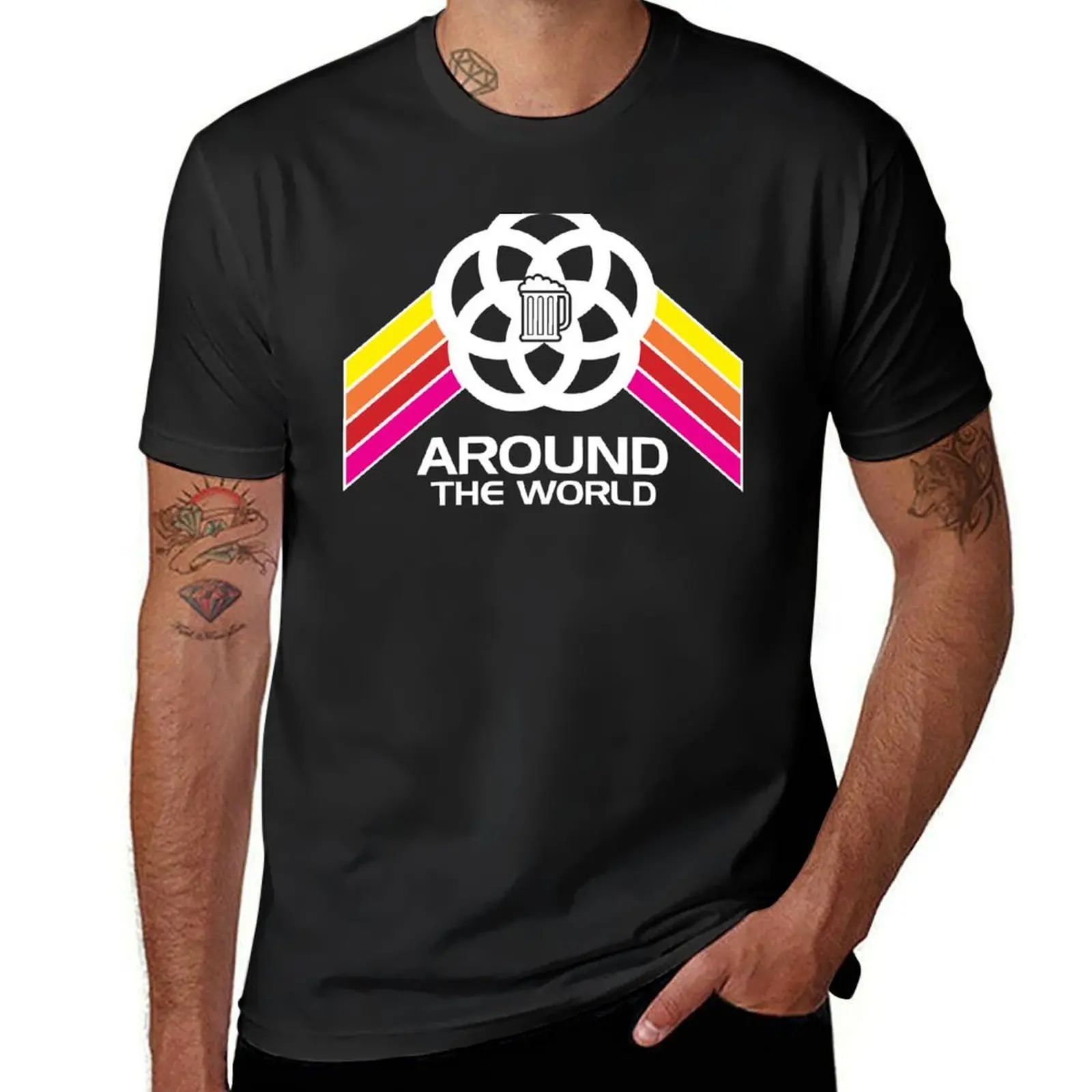 

Epcot Drink Around the World - Retro Logo T-Shirt anime shirt valentines boutique clothes anime t shirts Men's clothing