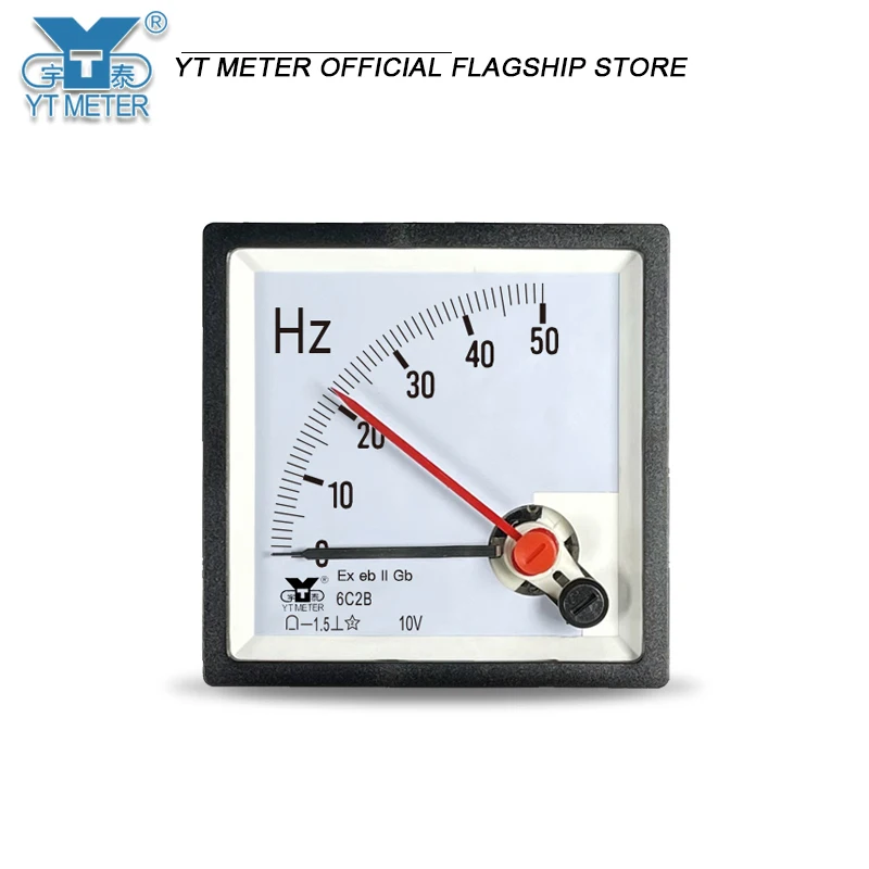 

6C2B Explosion-proof double pin frequency meter Opening meter 10V Input gb Red Pin 50Hz 60Hz 100%cp80be80