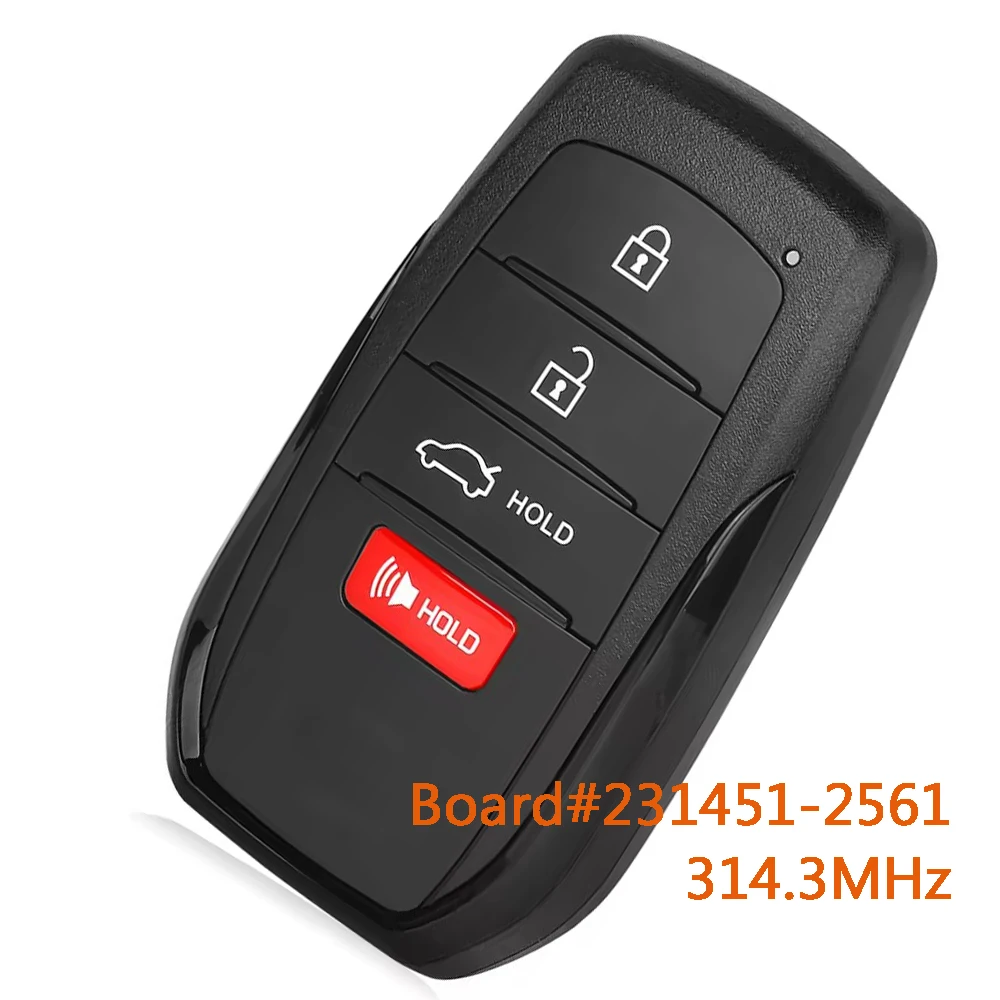KEYECU 231451-2561 Intelligenter Fernbedienungsschlüssel für Toyota Corolla 2023 2024 Camry 2025 2026 HYQ14FBW 314,3MHz 4 Tasten