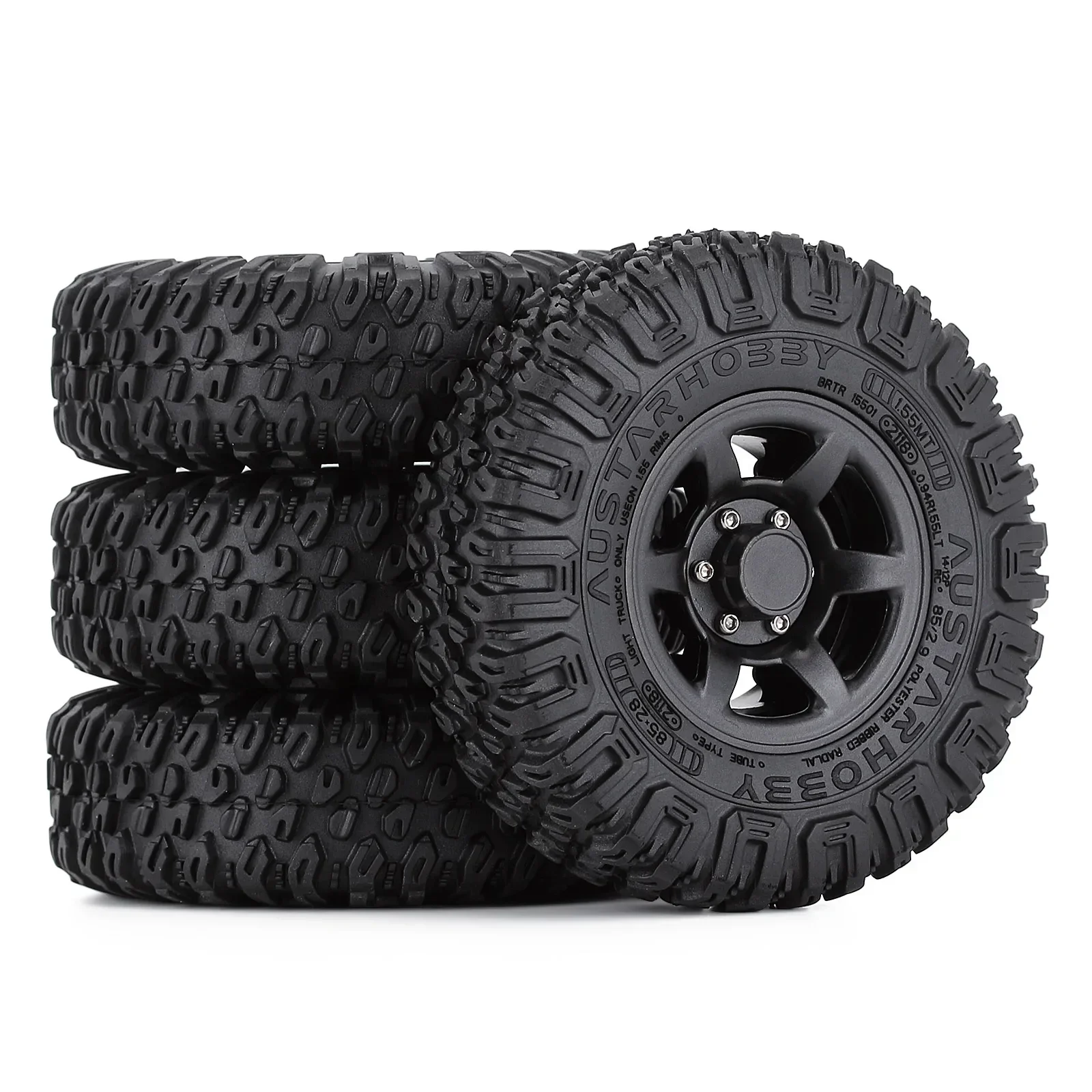 4PCS 1.55 Inch Tyres Plastic Wheel 1.55\