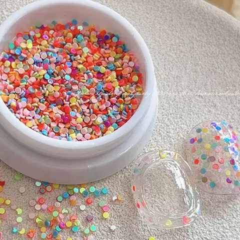 1 boîte de paillettes rondes pour ongles, flocons de Paillette colorés à pois pour Nail Art, décalcomanies 3d, accessoires