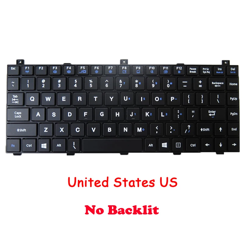 Schwarze Laptop-Tastatur mit Rahmen für GETAC B300 NK5101-00000T-00D United States US ohne Hintergrundbeleuchtung Neu