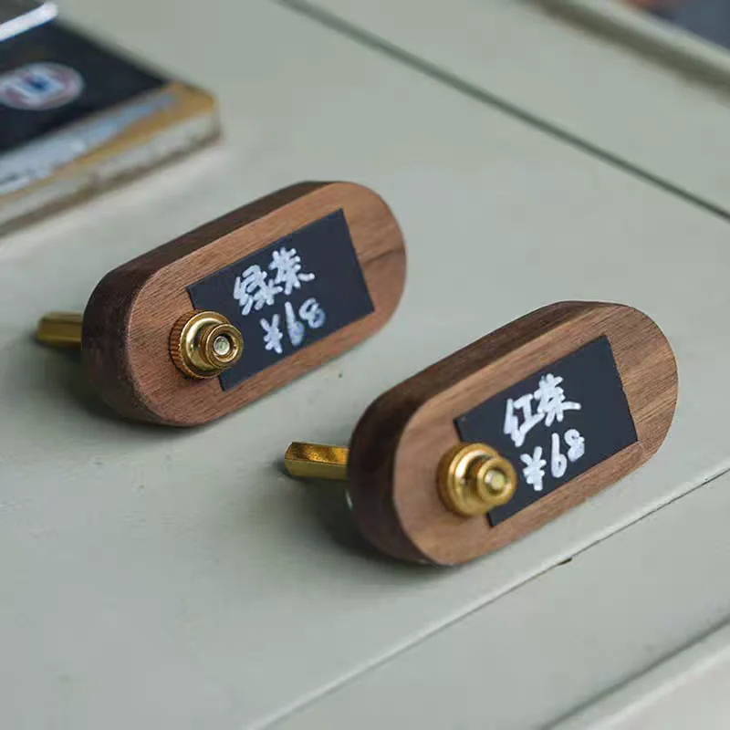 60x30mm Small Wood Price Label Paper Tags Mini Table Number Name Card Holder Label Sign Holder Display Stand