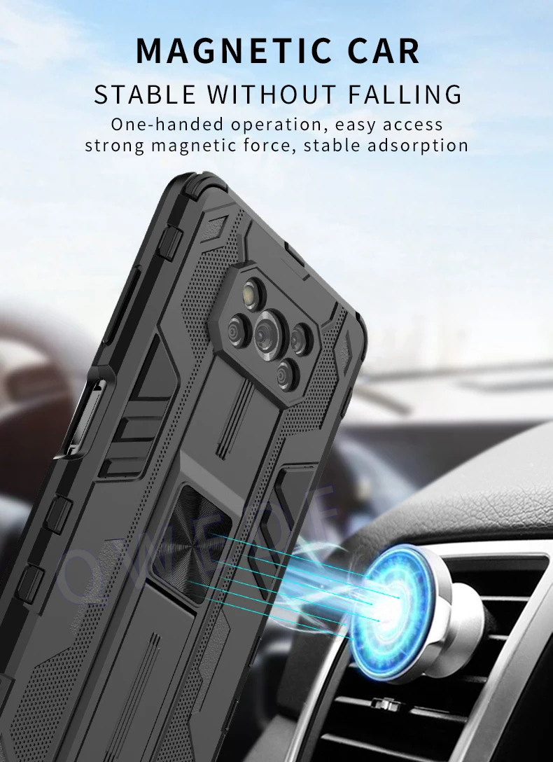 Per Xiaomi Poco X3 Pro Case Car Magnetic Holder Armor Phone Case per Poko Poxo Pocco Little X 3 NFC X3Pro Camera Protect Cover