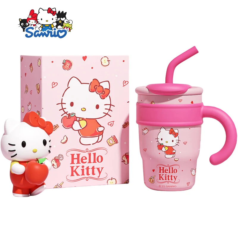 

700-1200ml Sanrio Hello Kitty Thermos Bottle Kuromi Cinnamoroll Melody Stainless Steel Water Bottle Thermo with Straw Girl Gift