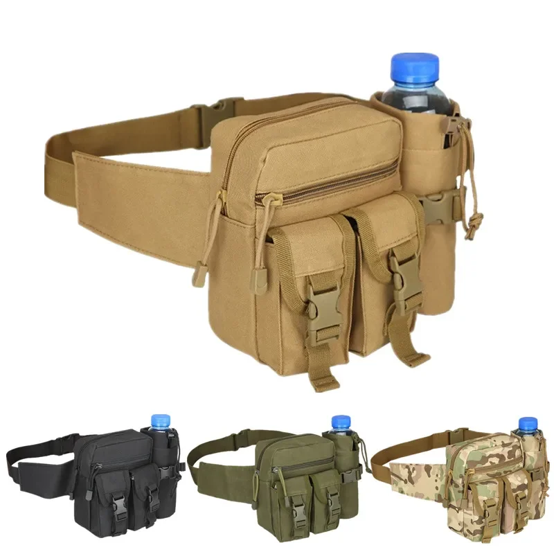 

Men Waist Pack Waterproof Nylon Hiking Water Bottle Phone Pouch Outdoor Sports Hunting Climbing Camping Belt Bag