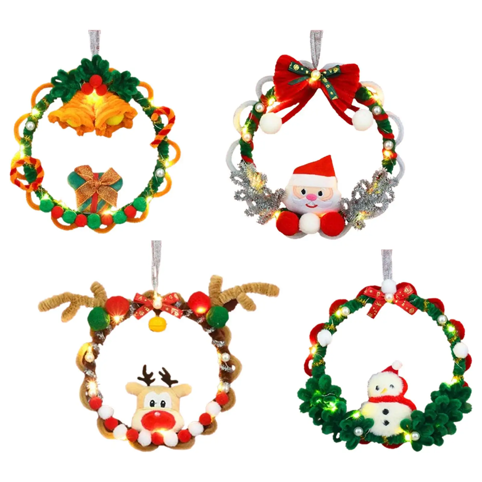 Kit artigianale ghirlanda di Natale fai-da-te con bastoncini cablati flessibili pieghevoli fatti a mano leggeri Decorazioni per la casa giocattolo educativo per bambini creativi